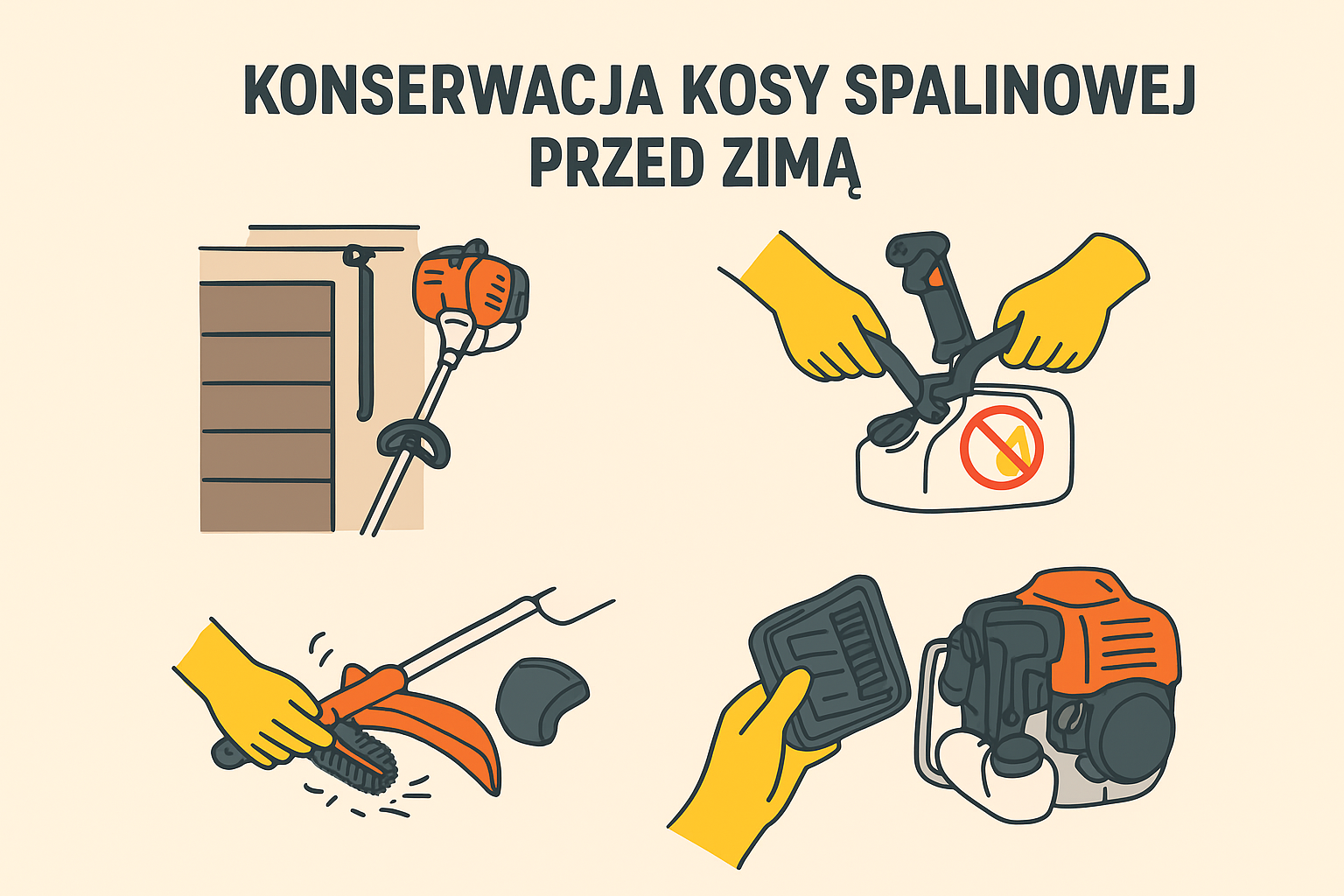 Konserwacja kosy spalinowej na zimę – jak przygotować urządzenie do przerwy w pracy?